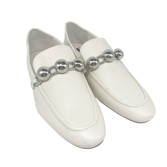 Marc Fisher Women's Elenda Slip On Embellished Loafer Flats White Size 7.5 M - Picture 1 of 15
